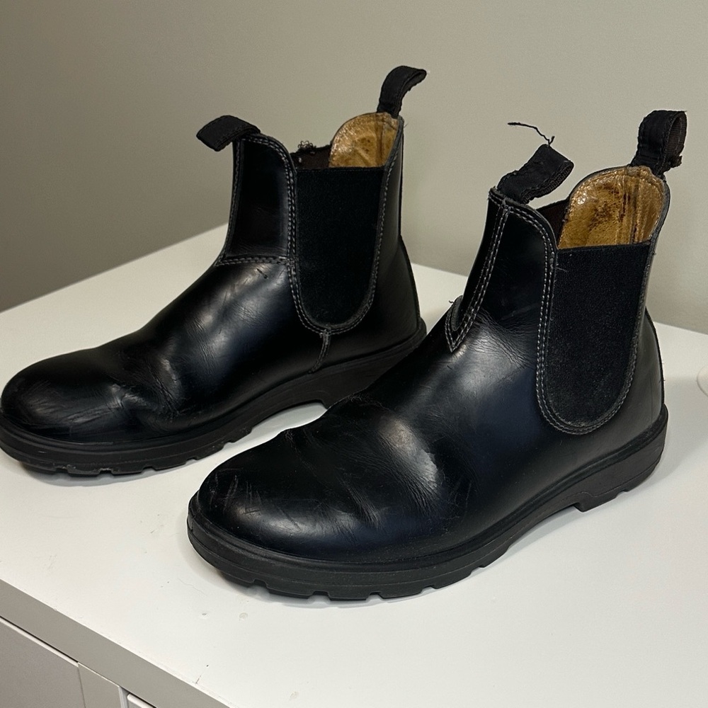 Prospector men Black Leather Chelsea Boots